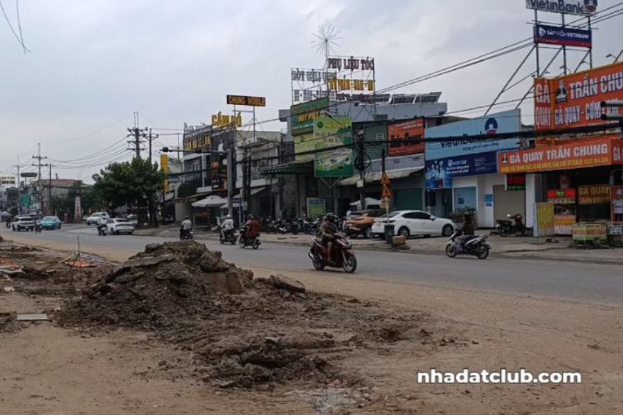 Đường Lê Duẩn Long Thành đang được thi công mở rộng