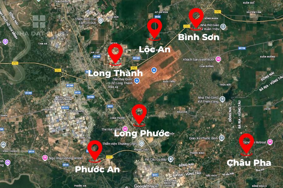 Các khu vực bất động sản sôi động quanh sân bay quốc tế Long Thành