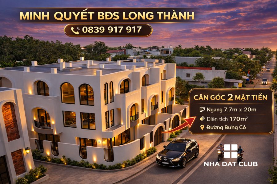 Nhà phố tại MẶT TIỀN BƯNG CƠ – LONG THÀNH – ĐỒNG NAI